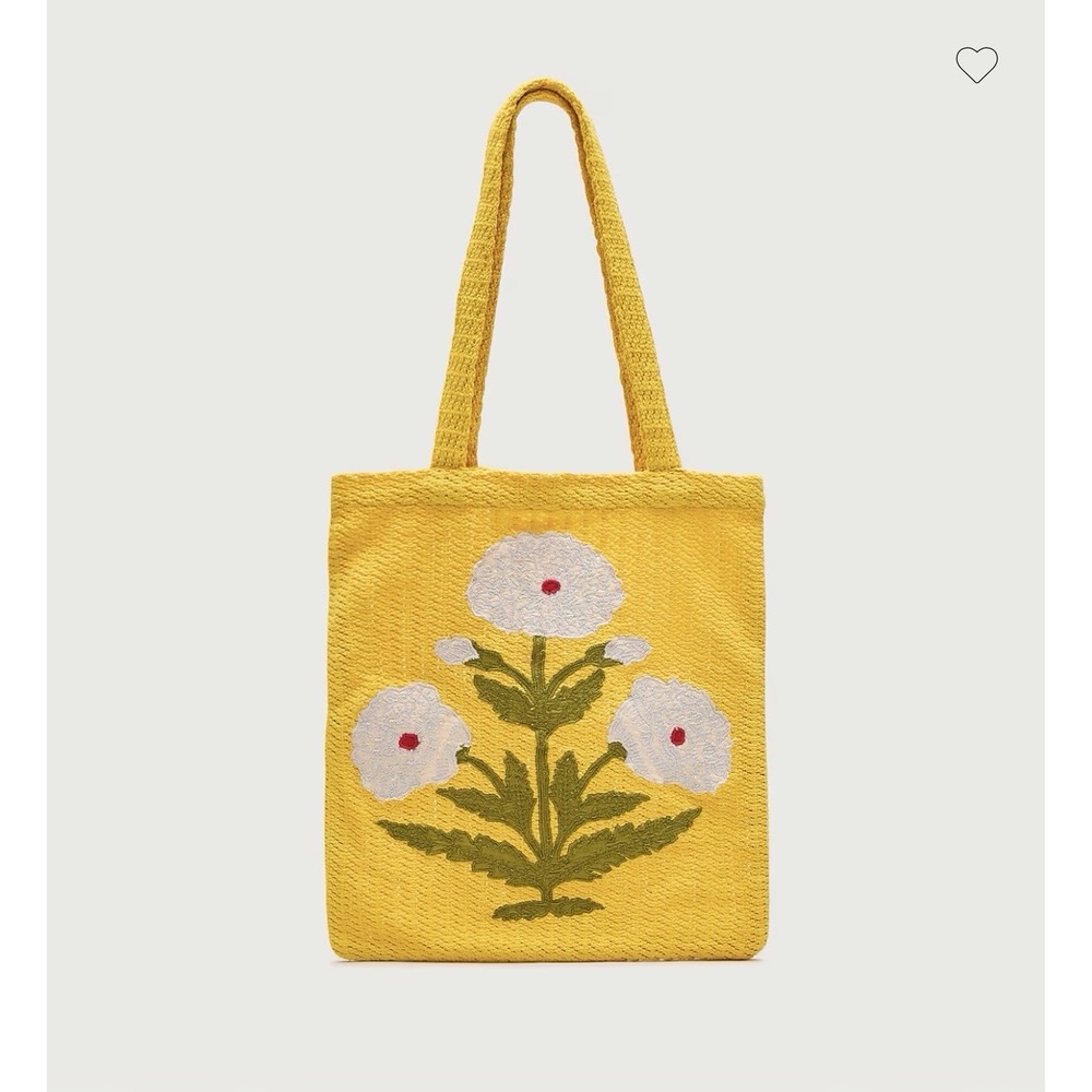 J CREW Embroidered flower tote bag CU554